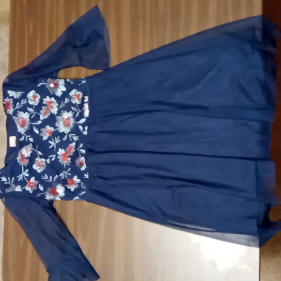 wonder nation Other - Wonder Nation Blue Flower Sequin Dress XL 14/16